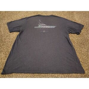 Fish Hippie Co Mens XL Gray Heathered Fishing Boat Graphic Short Sleeve T-Shirt